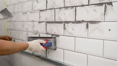 Close-up of Tile Cleaning